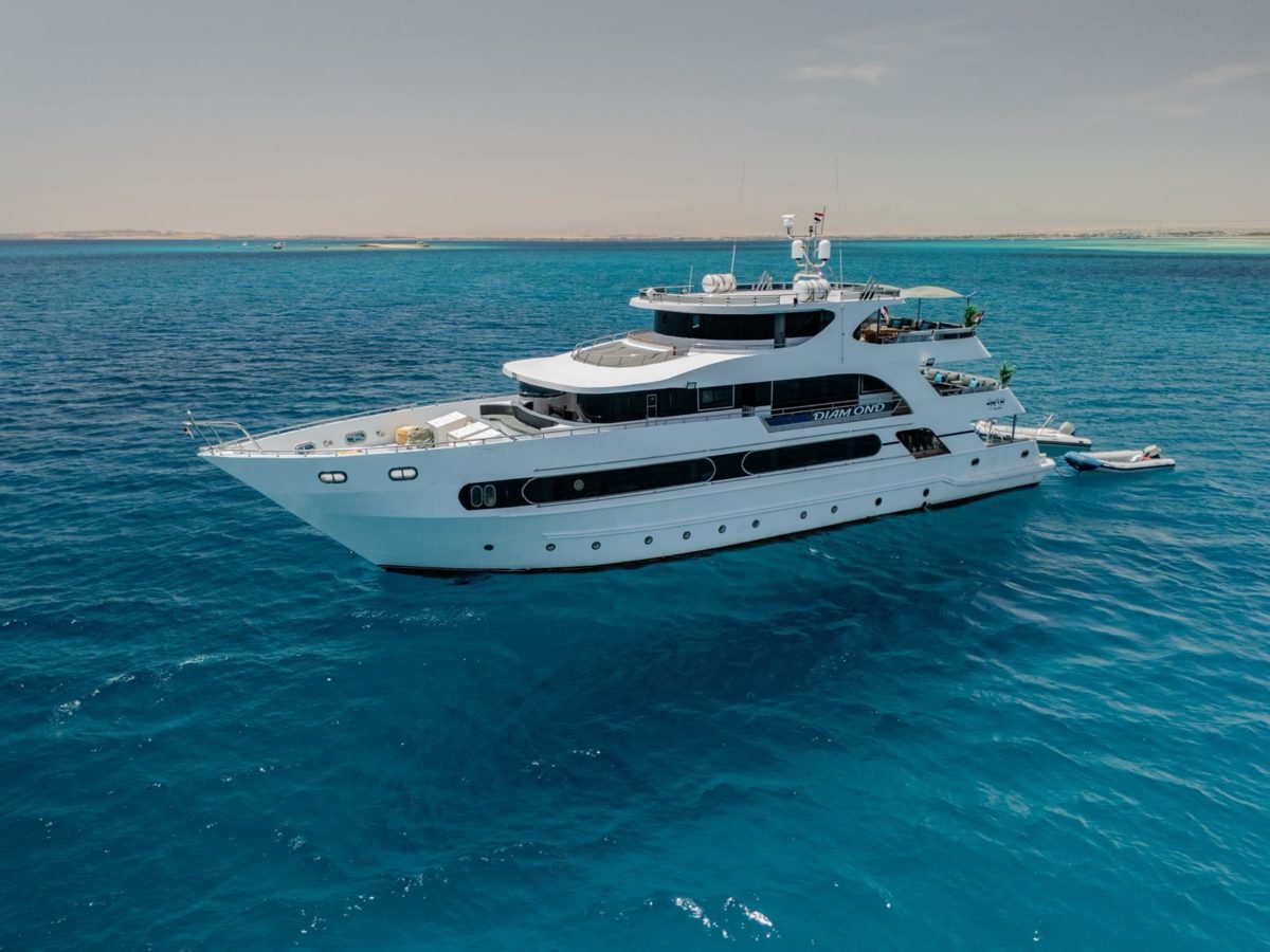 Red Sea diving liveaboard photographed from the water